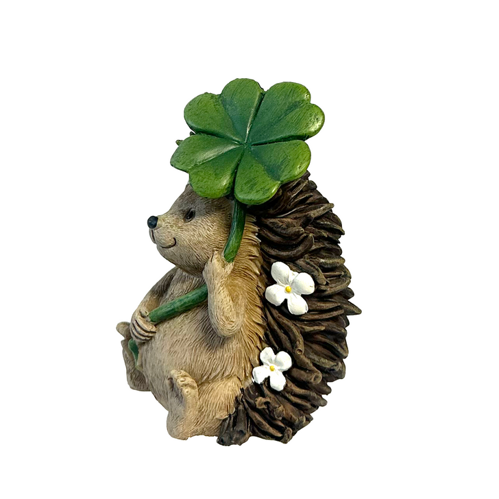 Hedgehog Sitting with Shamrock right
