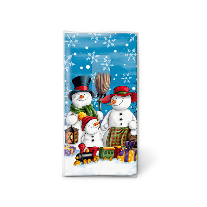 Snowman Family Pocket Tissues