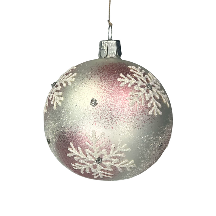 Pink & White Frosty Snowflakes