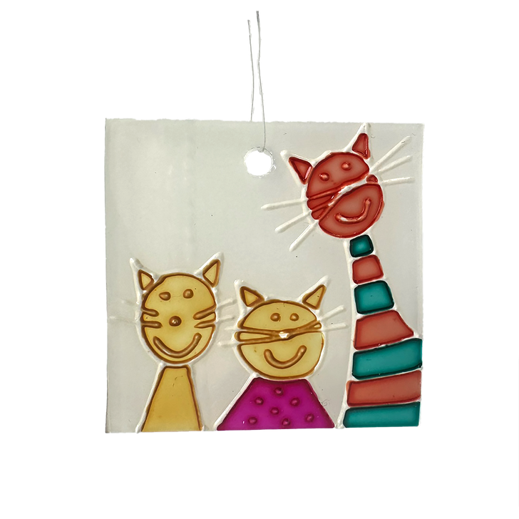 Three Cats Glass Plate
