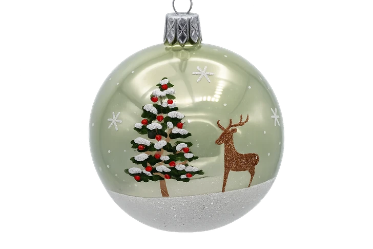 Mint Green Forest with Deer