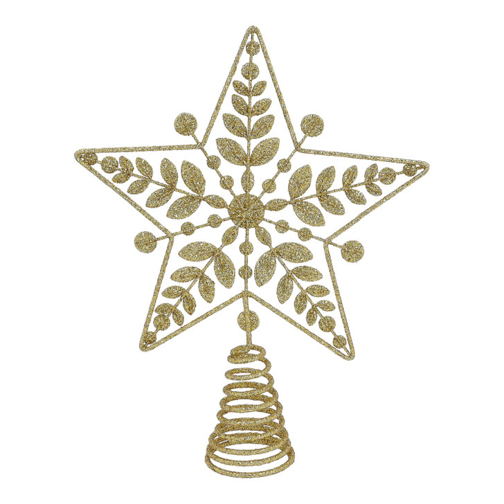 Gold Sparkling Star Tree Topper Back