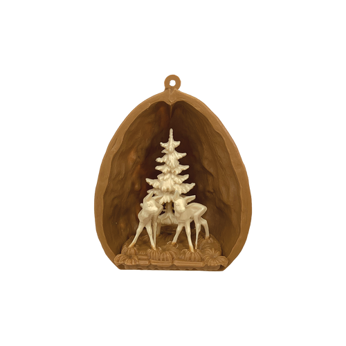 Nutshell with Two Deer