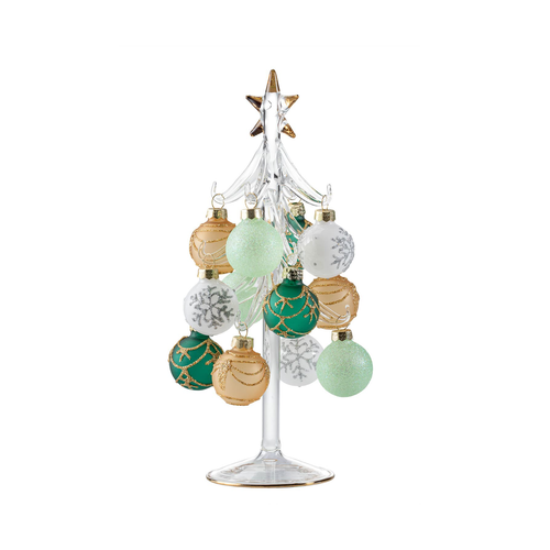 Green & Gold Glass Tree