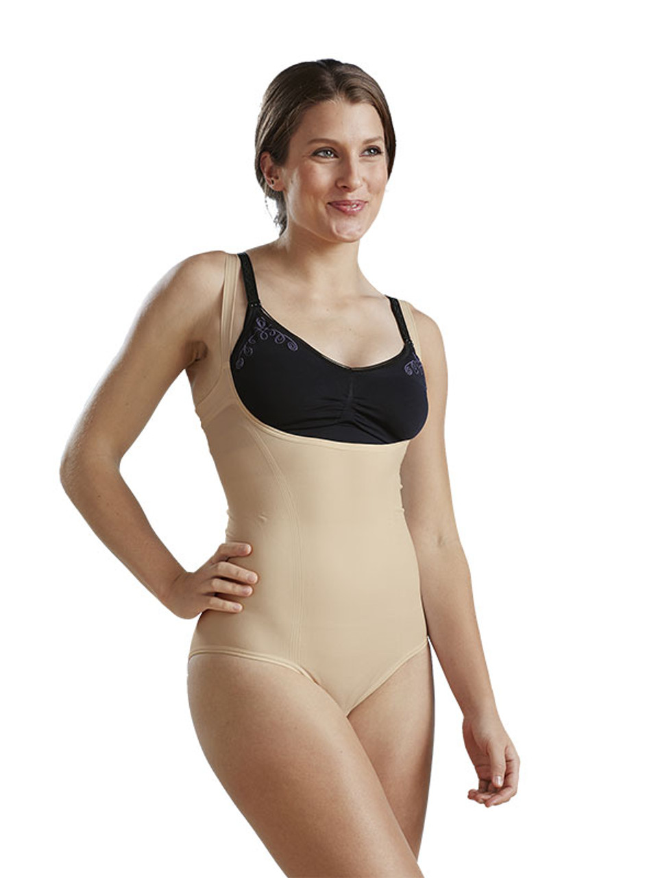 Body Suit Panty Length W/Suspender Plastic Surgery Compression Garment  W/Zipper (BS01)