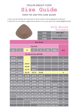 Silk Encore Triangle - Trulife Breast Form - Size Guide