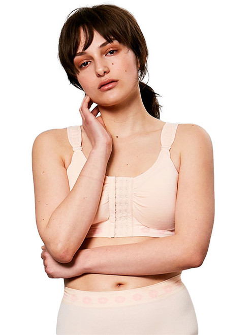 Peony Light Support Bra (Front Opening Hook & Eye) - Vanilla Cream