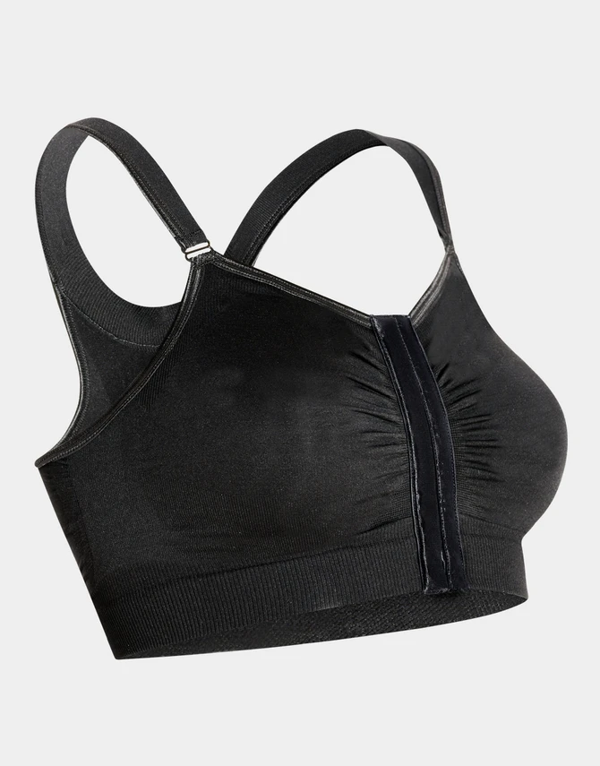 Bella Post-Op Bra in black, alternate view