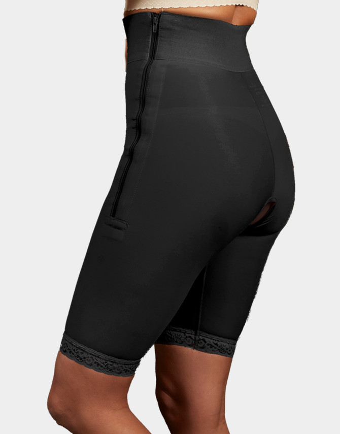 Isavela GR03 girdle with padded side zippers and open crotch, ideal for Stage 1 post-surgical healing.​