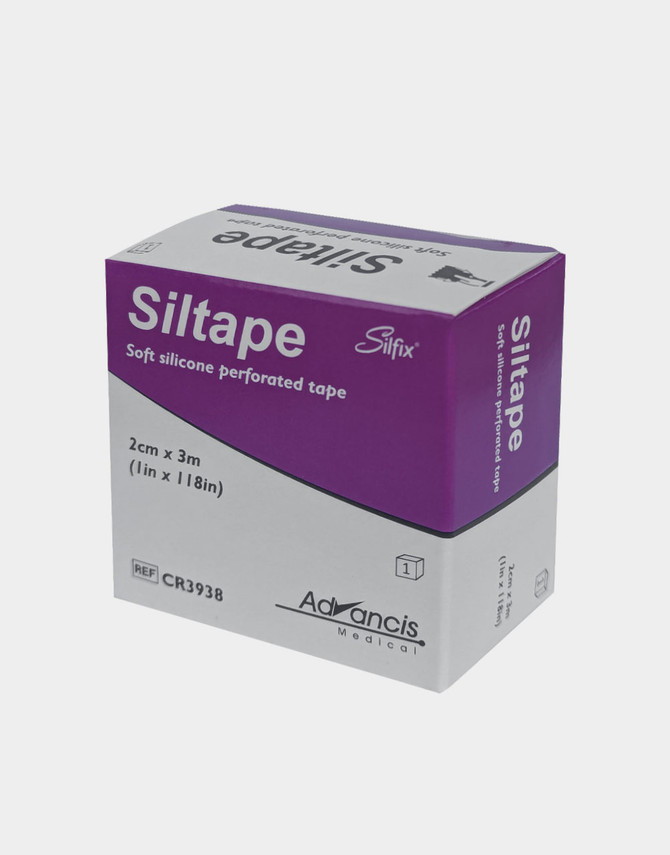Siltape is a bandaging tape designed to gently adhere to the skin without hurting the skin, which allows inspection or repositioning of wound and dressings.