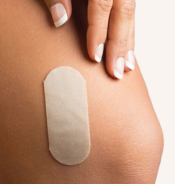 Biodermis Epi-Derm Small Strips – 7 x 3 cm fabric-backed silicone scar sheets designed for effective management of small scars from trauma, burns, mole removal, and skin procedures.