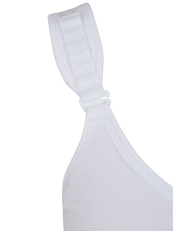 Peony Medium Support Bra (Front Opening Zipper) - White