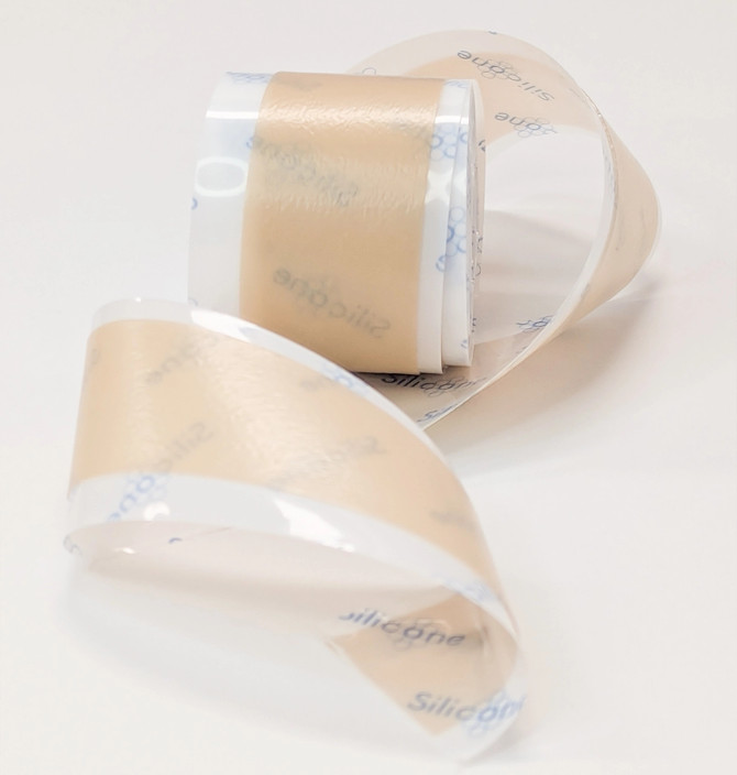 A soft, flexible medical-grade silicone tape designed to support scar healing and improve skin appearance.