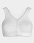 Bianca front-closure post-surgical bra with seamless compression, ideal for breast surgery recovery and radiotherapy support.