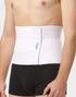 Contoured three-panel design provides even compression across the abdomen while allowing flexible movement.