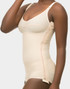 Includes a left-side padded zipper for easier dressing without compromising compression integrity.