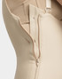Includes a left-side padded zipper for easier dressing without compromising compression integrity.