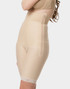 Mid-thigh length compression garment featuring 3-inch non-roll waist elastic and breathable, latex-free fabric.​