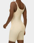 Isavela BS03 mid-thigh compression bodysuit with dual side zippers and open crotch for post-surgical support.​