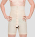 Male high-waisted mid-thigh compression girdle with front padded zipper for secure post-operative support.​