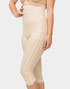 High-waisted below-knee compression girdle with separating padded zippers on both sides for easy application and removal.​