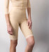 Low-waist mid-thigh compression girdle with dual padded side zippers for secure post-operative support.