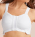 Carefix Marianne post-surgical bra with front hook-and-eye closure, firm compression, and adjustable straps for mastectomy recovery.