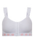Peony Medium Support Bra (Front Opening Hook & Eye) - White