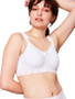 Peony Medium Support Bra (Front Opening Zipper) - White