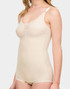 The Isavela BB02 is a stage 2 pull-on compression bodysuit with a built-in surgical bra, adjustable slide straps, and a convenient hook-and-eye crotch flap for everyday post-surgical comfort.