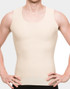 The Isavela MG04 is a stage 2 male compression vest with adjustable velcro shoulder straps and a 1-inch elastic waistband for secure, comfortable post-surgical support.