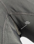 Close-up of the Aesetica post-operative compression girdle showing the seamless open crotch with a clean-cut opening designed to reduce bulky stitching in the crotch area.