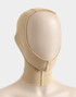 Front view of the Aesetica Facial Compression Garment in Beige, designed to provide post-operative compression across the chin, jawline, cheeks, ears and neck.
