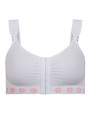 Peony Medium Support Bra (Front Opening Hook & Eye) - White