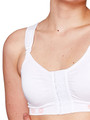 Peony Medium Support Bra (Front Opening Hook & Eye) - White
