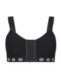 Peony Medium Support Bra (Front Opening Hook & Eye) - Black