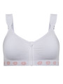 Peony Medium Support Bra (Front Opening Zipper) - White