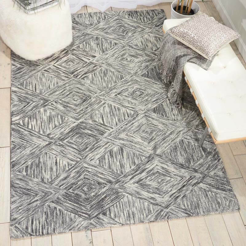 Nourison Interlock ITL01 Charcoal Rug - Payless Rugs