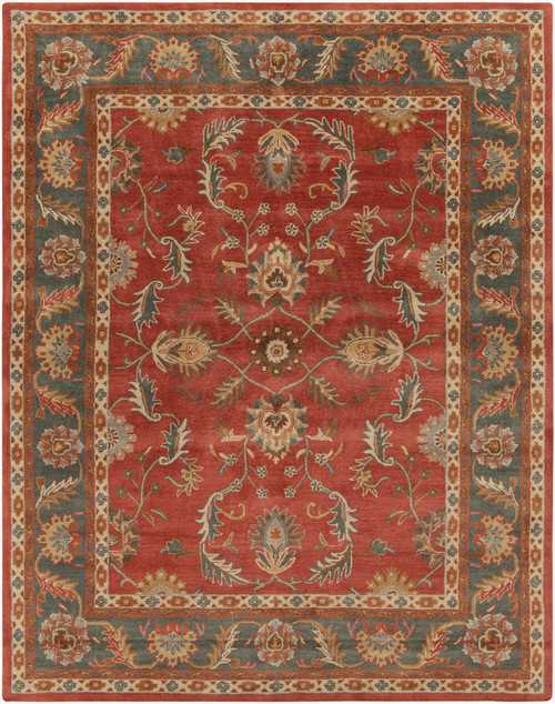 Caesar CAE-1007 Rust Red Kerry Blue Rug by LivaBliss