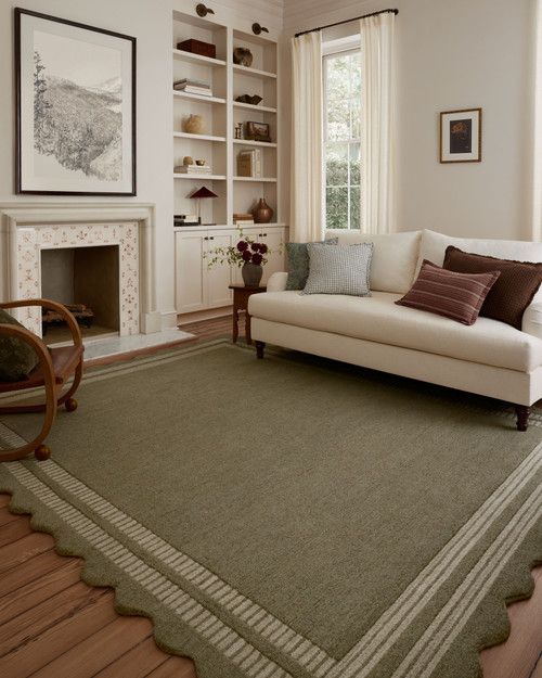 Chris Loves Julia x Loloi Scottie SCO-01 Olive Pebble Rug
