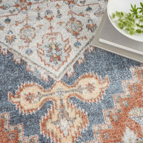 Nourison Home Astra Machine Washable ASW11 Denim Multicolor Rug