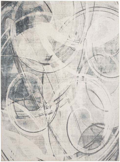 Nourison Home Astra Machine Washable ASW14 Silver Blue Rug