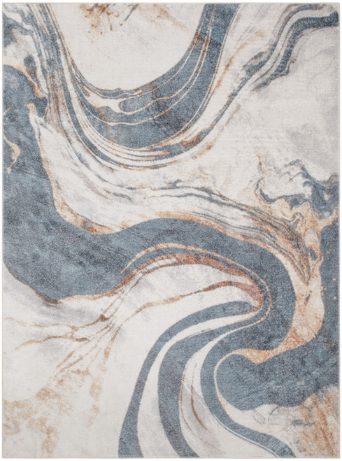 Nourison Home Astra Machine Washable ASW15 Ivory Blue Rug