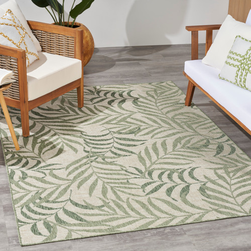 Nourison Home Garden Oasis GOA01 Ivory Green Rug