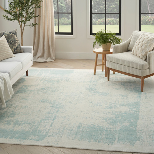 Nourison Home Harmony HAY02 Ivory Aqua Rug