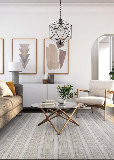 Couristan Aspen 5002 2005 Textured Stripes Lt Beige Rug