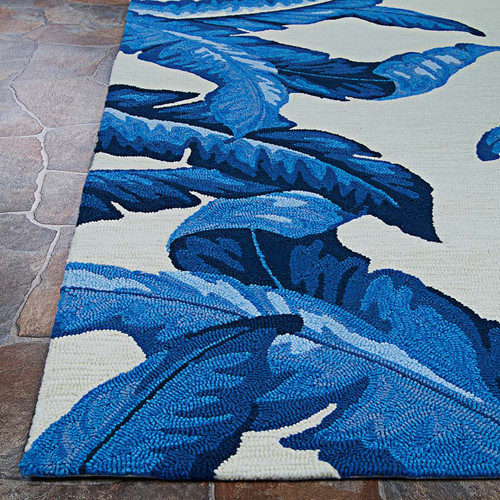 Couristan Covington 2993 2003 Palm Leaves Blue Rug