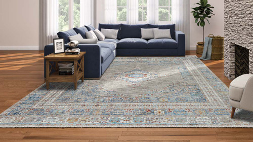 Couristan Nostalgia Ns06 0514 Hamadan Denim Tawny Rug