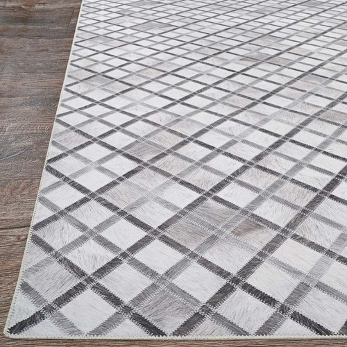 Couristan Prairie 2885 3007 Retro Lattice Grey Ivory Rug