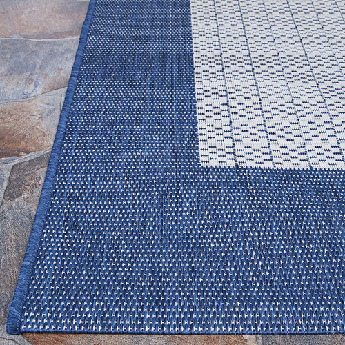 Couristan Recife 1005 6500 Checkered Field Ivory Indigo Rug